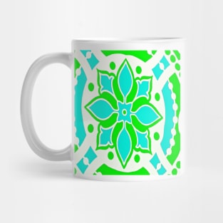 Green and Blue Medallion Abstract Mug